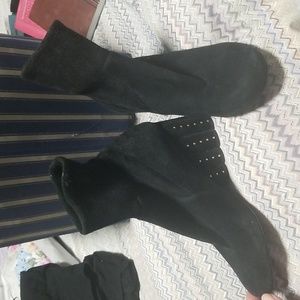 Ferragamo suede booties 7.5